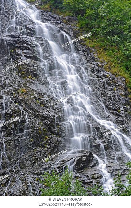 Horsetail Falls in Keystone Canyon near Valdez, Alaska