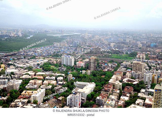 aerial view of mahim , Bombay Mumbai , Maharashtra , India