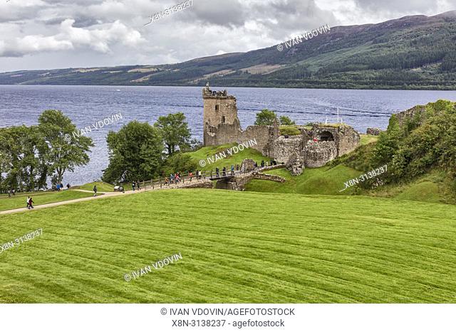 Grant Tower, Urquhart castle, Loch Ness, Inverness-shire, Scotland, UK
