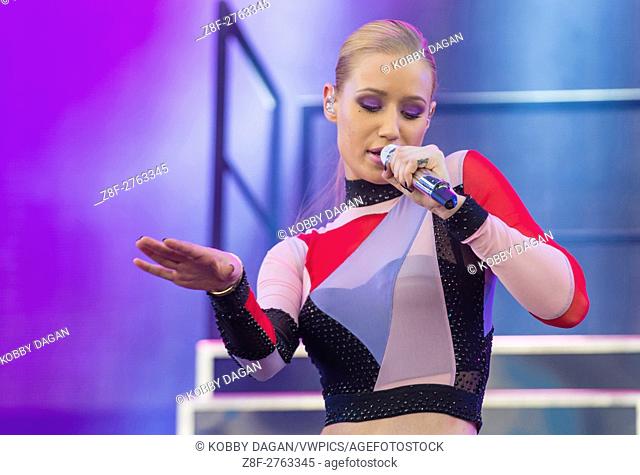 Rapper Iggy Azalea performs on stage at the 2014 iHeartRadio Music Festival Village in Las Vegas