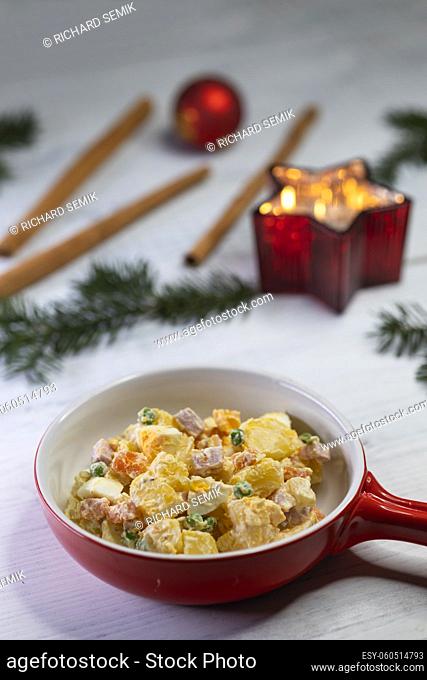 Traditional Czech Christmas potato salad