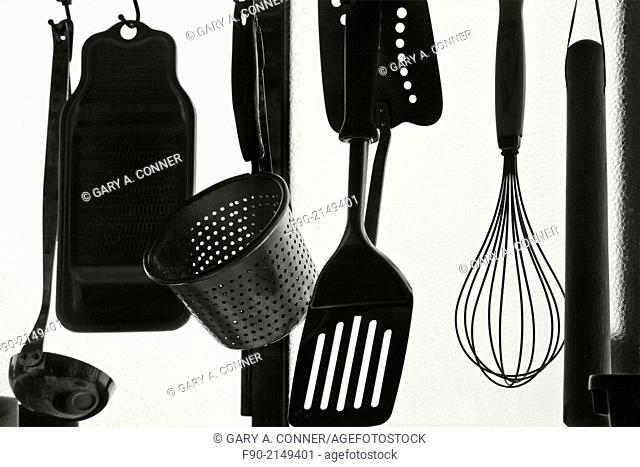Silhouette of cooking tools in home, Tosu, Saga, Japan