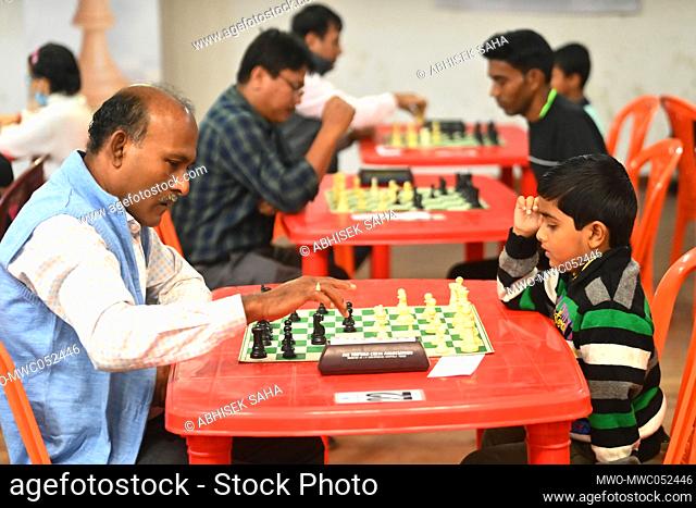 This photo was taken during a state level BLITZ CHESS CONTEST in the state chess coaching centre hall at Agartala, capital of the northeastern state of Tripura