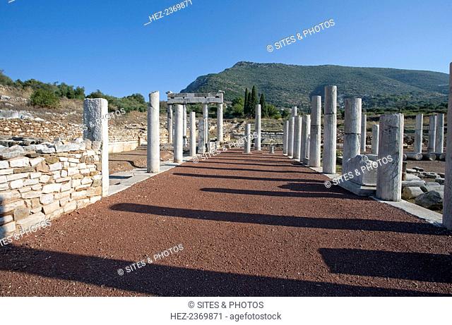 The gymnasium at Messene, Greece. Ancient Messene lies on the slopes of Mt Ithomi, 30km/19 miles northwest of Kalamata. It was founded by Epaminondas in 369 BC...