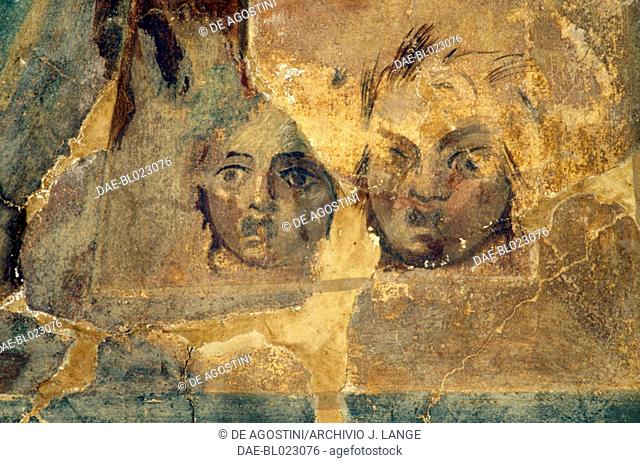 Roman fresco, Tunisia. Roman civilisation. Detail.  Tunis, Musée National Du Bardo (Archaeological Museum)