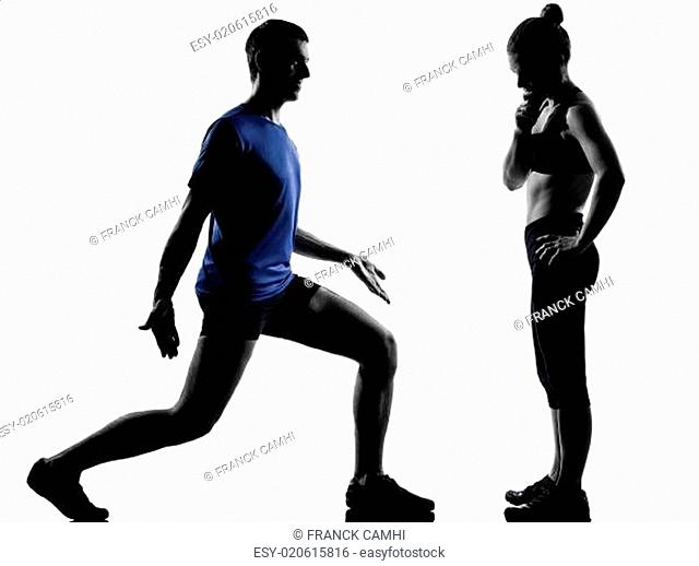 couple woman man exercising workout