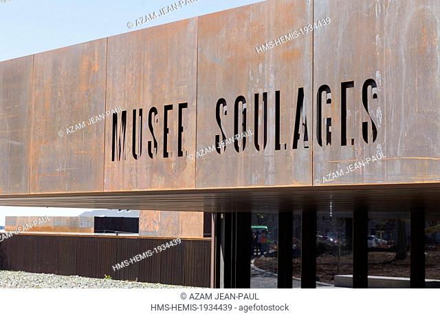 France, Aveyron, Rodez, the Soulages Museum, designed by the Catalan architects RCR associated with Passelac & Roques