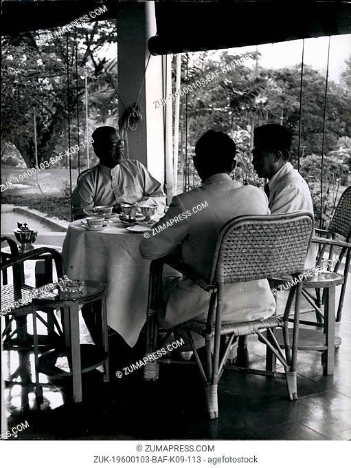 Jan. 03, 1965 - Every afternoon the Tunku takes tea on the terrace of his house overlooking Kuala Lumpur, with important visitor and guests