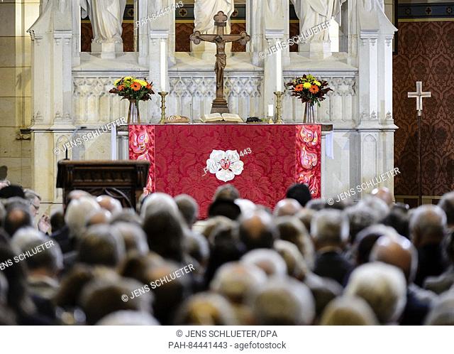 A view of the altar during the service for the re-opening of the All Saints' Church in Wittenberg, Germany, 02 October 2016