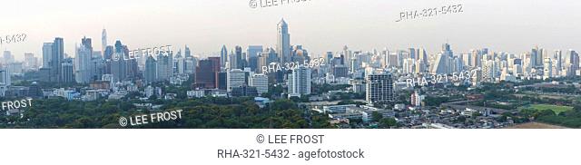 Panoramic view of the city skyline from the roofbar of the Sofitel So Hotel on North Sathorn Road, Bangkok, Thailand, Southeast Asia, Asia