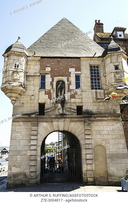 Gate of Caen, remnant of medieval fortification and part of La Lieutenance (The Lieutenancy), former house of the king's lieutenant and former custom house