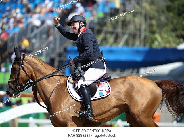 Roger Yves Bost of France riding on Sydney Une Prince during the Equestrian Jumping events during the Rio 2016 Olympic Games at Olympic Equestrian Centre...