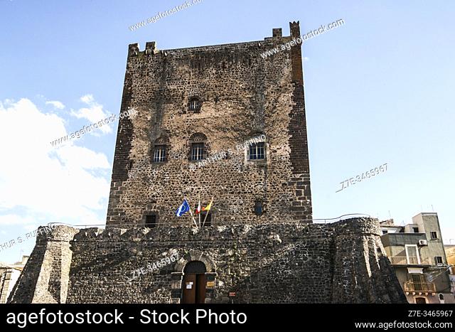 Norman Castle (Castello Normanno), Piazza Umberto I (Umberto I Square, Adrano, Sicily, Italy