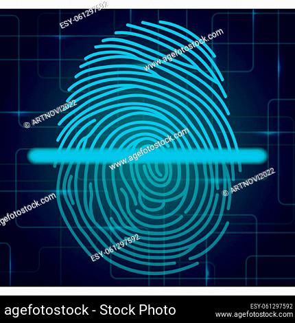 Fingerprint scanner illustration .Vector illustration