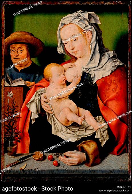 The Holy Family. Artist: Workshop of Joos van Cleve (Netherlandish, Cleve ca. 1485-1540/41 Antwerp); Date: ca. 1515; Medium: Oil on wood; Dimensions: 20 3/8 x...