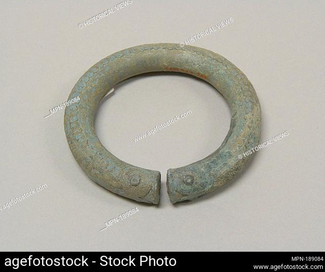 One from a Pair of Bangles. Period: Late period; Date: 300 B.C.-A.D. 400; Culture: Thailand; Medium: Bronze; Dimensions: Diam. 3 1/2 in. (8