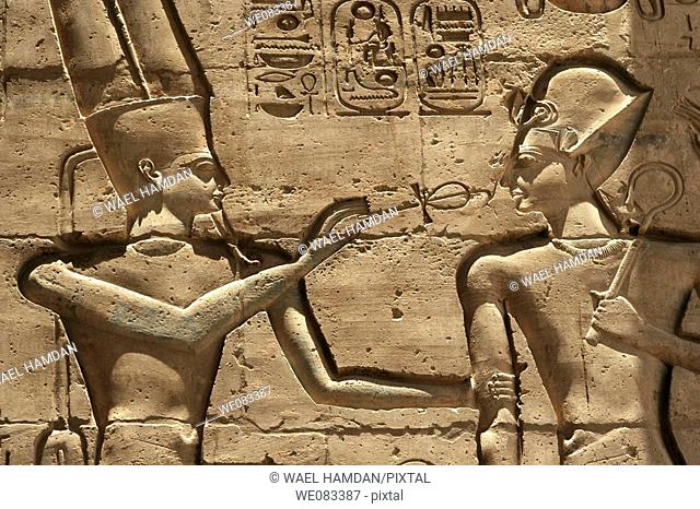 Relief of king Ramses II, Ramesseum Temple, Luxor, Egypt