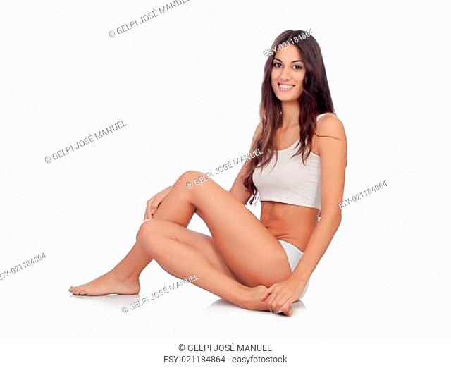 Young beautiful woman in cotton underwear