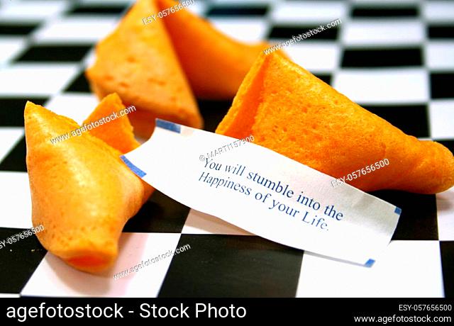 Broken Fortune Cookie With Positive Message
