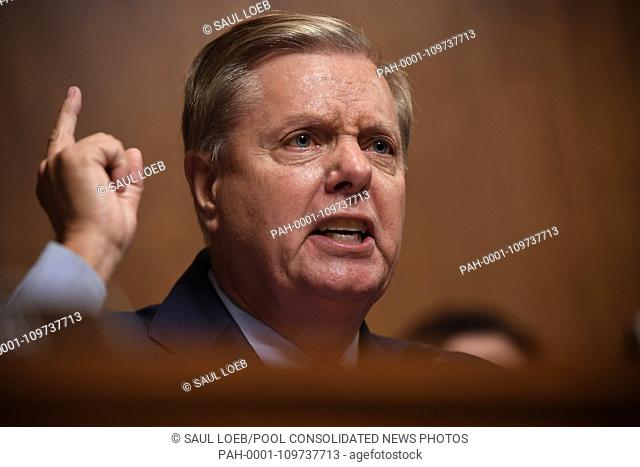 US Senator Lindsey Graham adresses Supreme Court nominee Brett Kavanaugh as he testifies before the US Senate Judiciary Committee on Capitol Hill in Washington