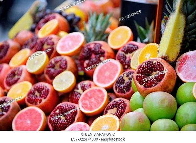Colorful display of fruits