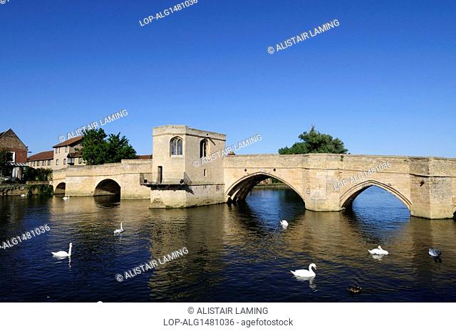 England, Cambridgeshire, St. Ives. The Chapel of St Ledger Chapel on the Bridge over the River Great Ouse