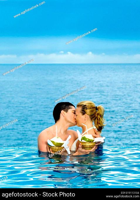 couple in a swimming pool