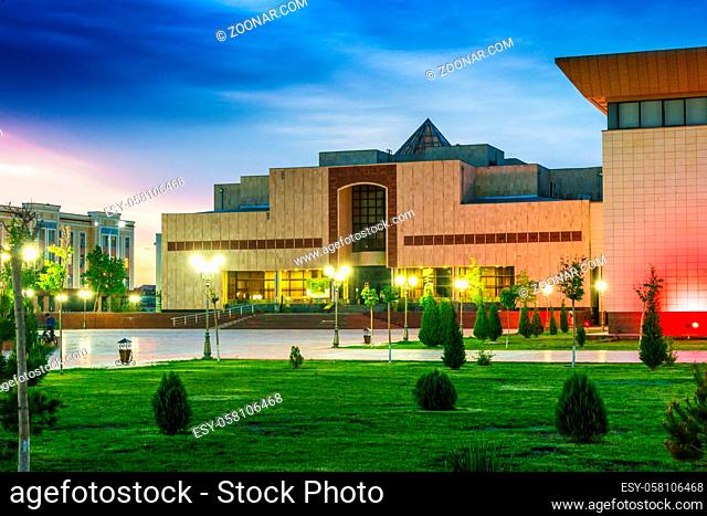 NUKUS, UZBEKISTAN - MAY 6, 2019: The State Art Museum of the Republic of Karakalpakstan in Nukus, Uzbekistan