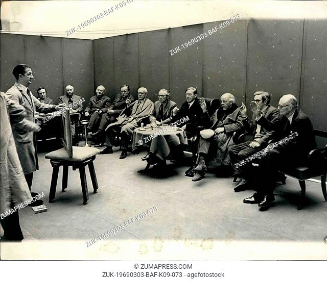 Mar. 03, 1969 - Royal Academy Selection Committee At Work: Members of the Royal Academy Selection Committee, at work today inspecting works submitted for the...