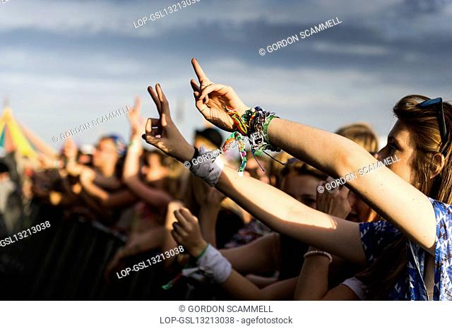 England, Essex, Stow Maries. The audience at the Brownstock Festival in Essex
