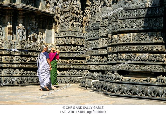The Hoysaleswara temple. temple dedicated to Hindu God Shiva was built in Halebidu during the Hoysala Empire rule in the 12th century