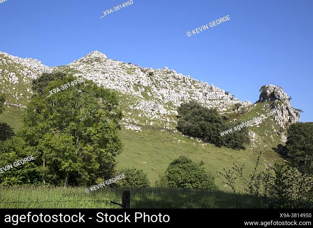 View of Summits of Busampiro Peaks; Lierganes; Cantabria; Spain