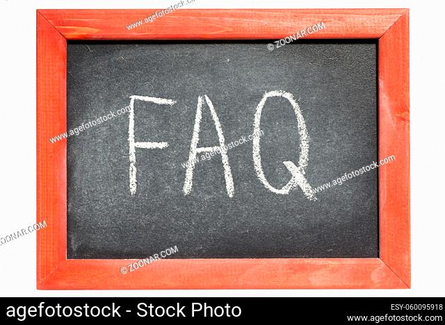 faq abbreviation handwritten on vintage blackboard