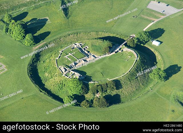 Remains of motte and bailey castle, Old Sarum, near Salisbury, Wiltshire, 2017. Creator: Damian Grady