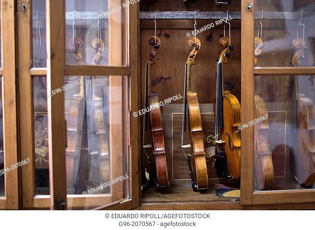 Violins in a closet