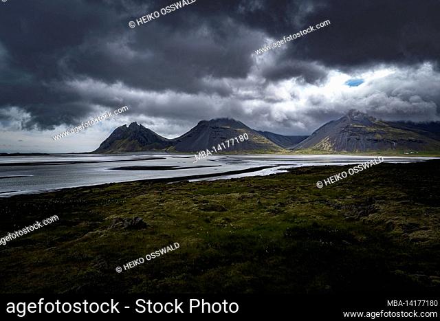 Landscape, mountains, Austurland, Iceland