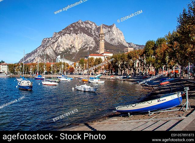 LECCO, ITALY/EUROPE - OCTOBER 29 : View of Lecco on the Southern Shore of Lake Como in Italy on October 29, 2010