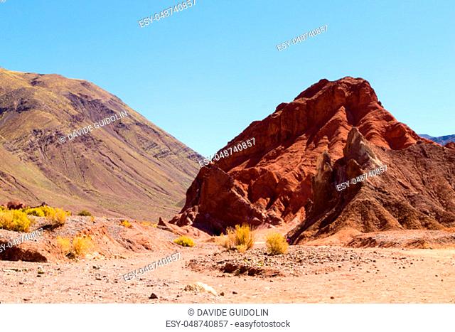 Rainbow Valley landscape, Chile. Chilean panorama. Valle Arcoiris