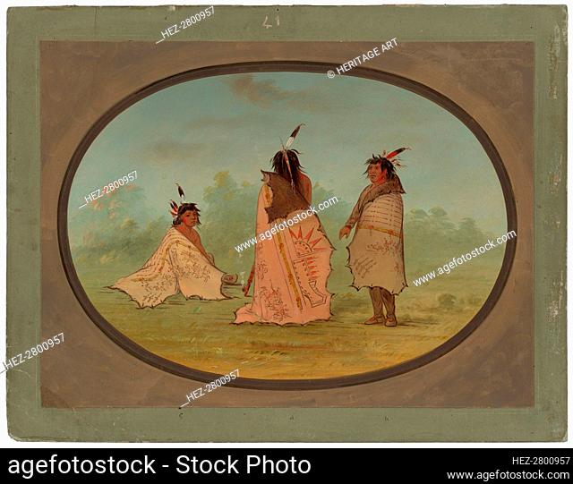 Three Blackfoot Men, 1855/1869. Creator: George Catlin