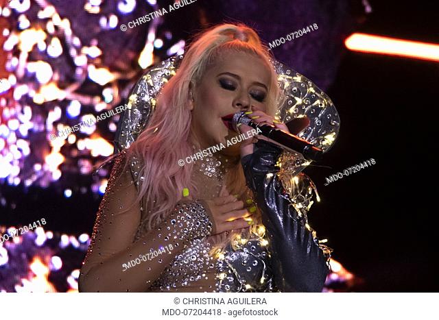 American singer Christina Aguilera during her The X Tour at the Moon and Stars Festival in Locarno. Locarno, July 15th, 2019