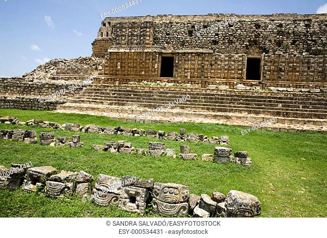 Archeological site Kabah, Palacio de los Mascarones, Yucatán, México