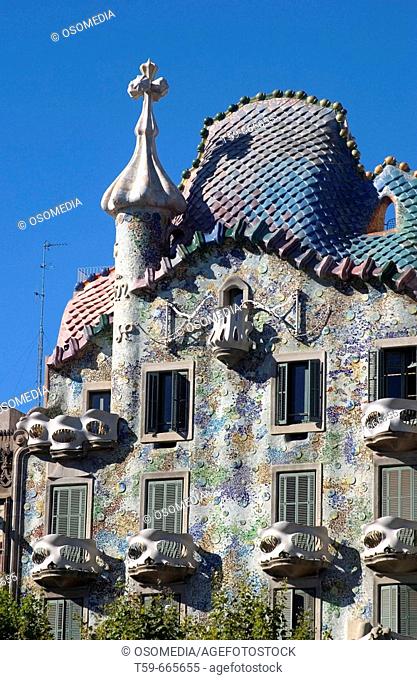 Casa Batllo by Gaudi (1904-1906). Barcelona. Spain