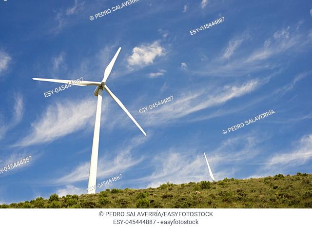Windmill for electric power production, Burgos Province, Castilla Leon, Spain