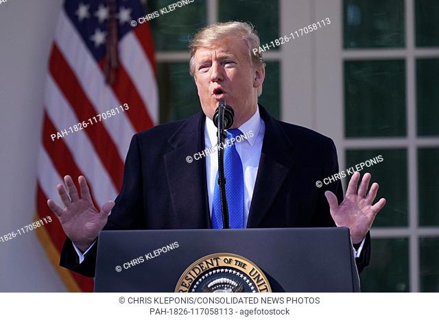 United States President Donald J. Trump makes remarks declaring a National Emergency over the southern border and the need for border security during an...