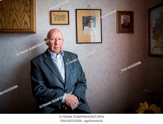 89-year-old Lothar Wassum sits beneath a portrait of his mother in his house in Michelstadt, Germany, 22 January 2016. He was 17 years old when the Nazis killed...