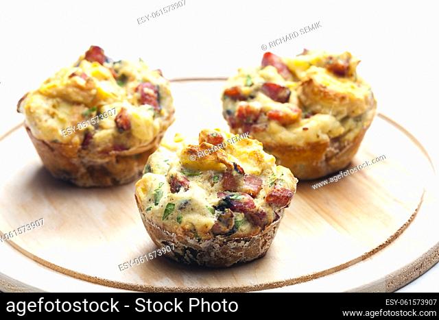 salty muffins with cheese and bacon