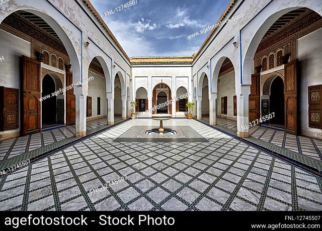 Courtyard, Bahia Palace, Marrakesh, Morocco, Africa