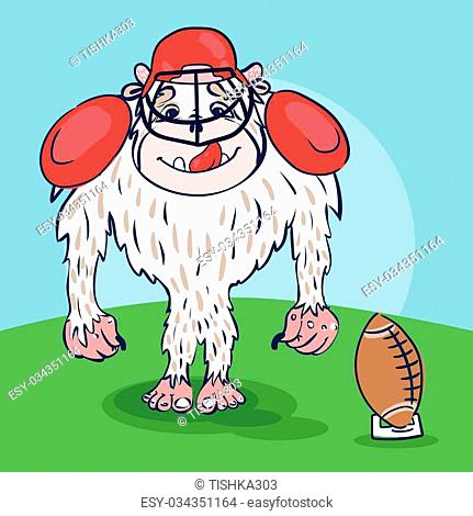 Yeti rugby player with a funny face, with ball, bat in the hat, Stock  Vector, Vector And Low Budget Royalty Free Image. Pic. ESY-034351164 |  agefotostock
