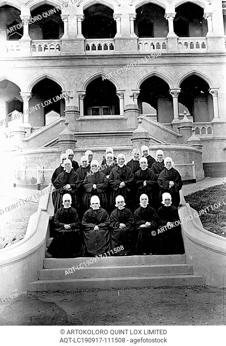 Negative - Nuns of the Little Sisters of the Poor Convent & Home, Northcote, Victoria, Nov 1892, Nuns of the Home of the Little Sisters of the Poor
