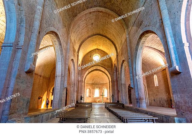 France, Provence-Alpes-Cote-d'Azur, Var, nave of the church of the cistercian abbey of the Thoronet